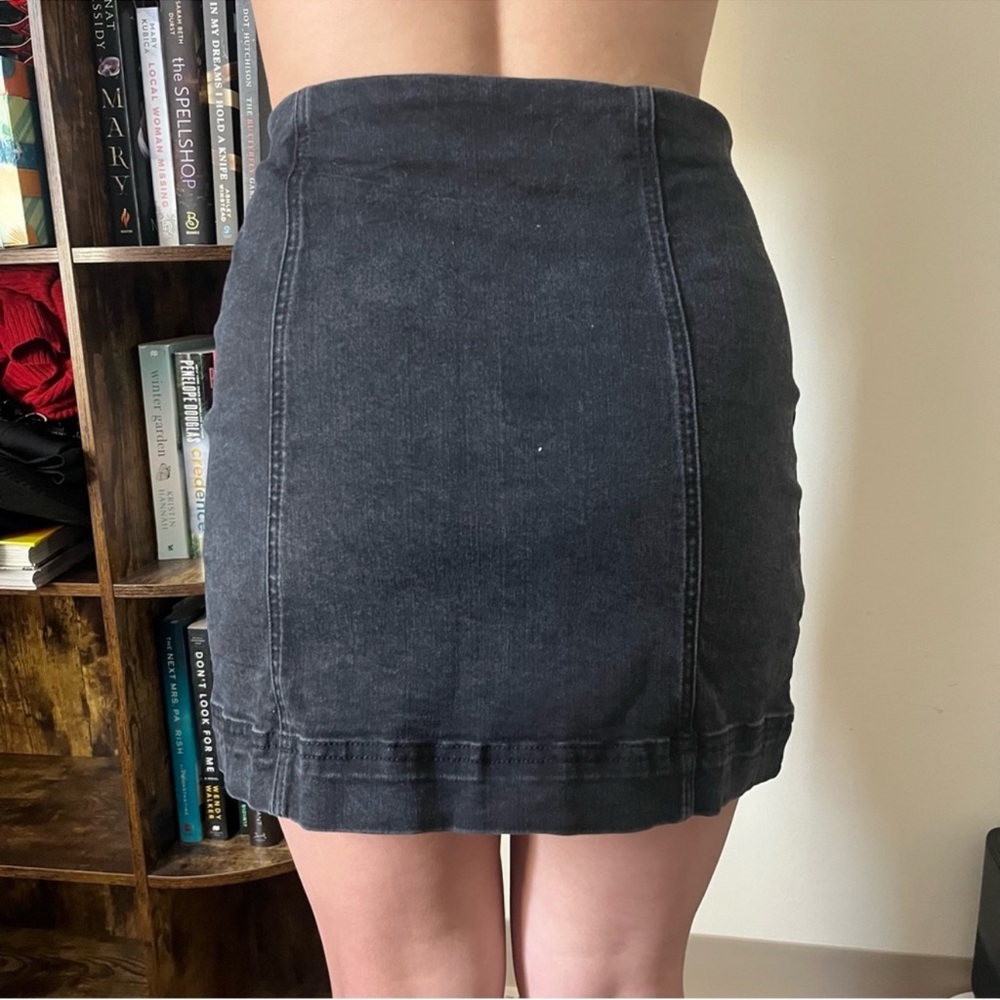 BDG Stone Washed Black Zip Up Jean Skirt, Size: S - Picture 6 of 7